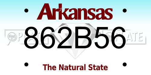 862B56 Arkansas License Plate