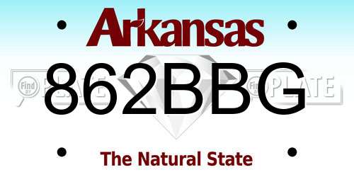 862BBG Arkansas License Plate