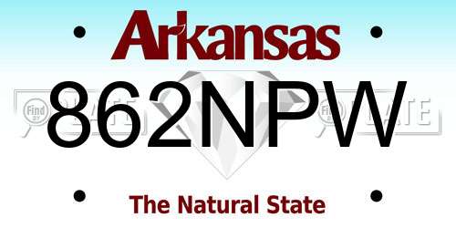 862NPW Arkansas License Plate