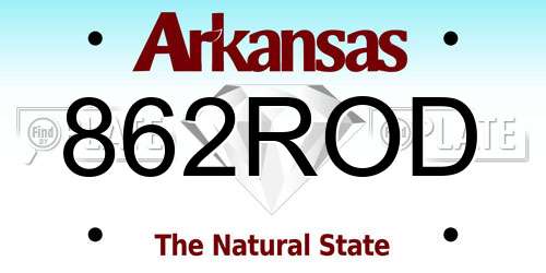 862ROD Arkansas License Plate