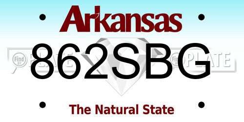 862SBG Arkansas License Plate