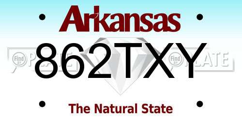 862TXY Arkansas License Plate