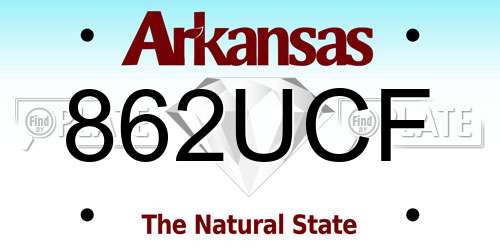 862UCF Arkansas License Plate