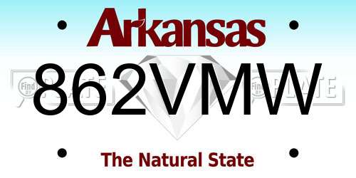 862VMW Arkansas License Plate