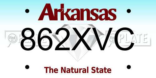 862XVC Arkansas License Plate