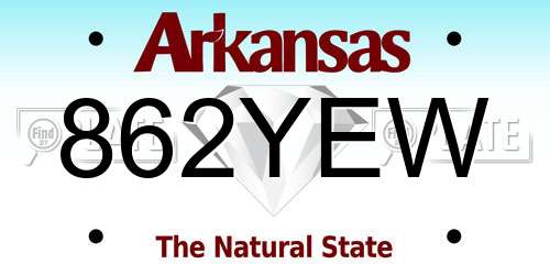 862YEW Arkansas License Plate