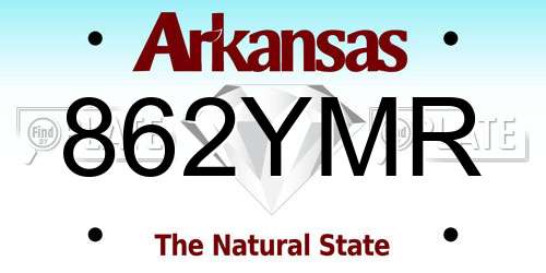 862YMR Arkansas License Plate