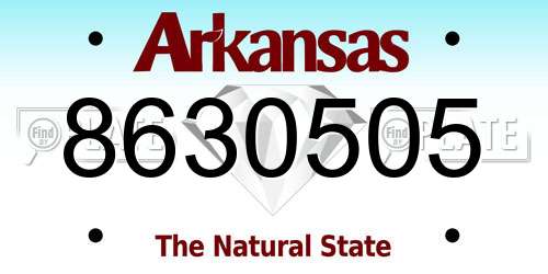 8630505 Arkansas License Plate