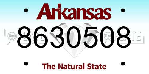 8630508 Arkansas License Plate
