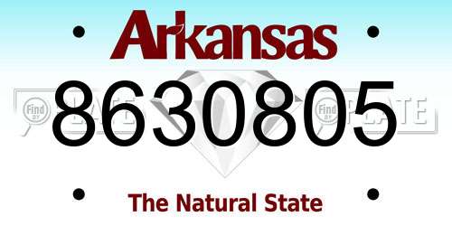 8630805 Arkansas License Plate