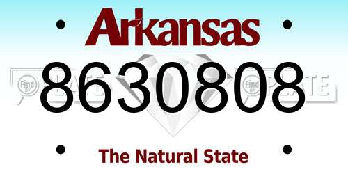 8630808 Arkansas License Plate