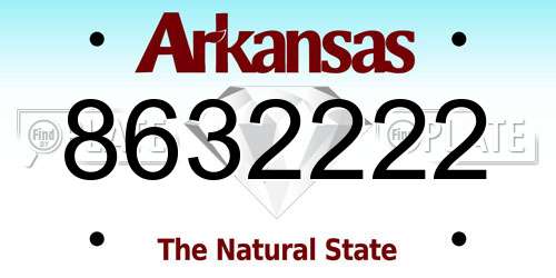 8632222 Arkansas License Plate