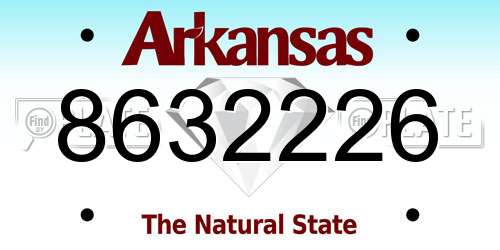 8632226 Arkansas License Plate