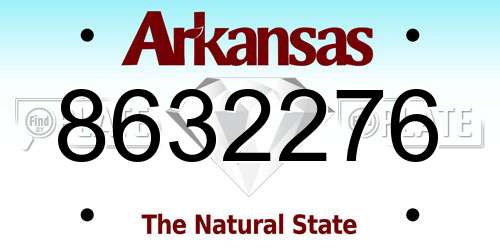 8632276 Arkansas License Plate