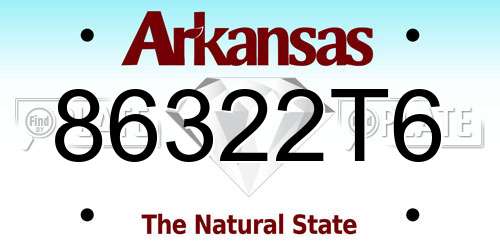 86322T6 Arkansas License Plate