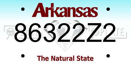86322Z2 Arkansas License Plate