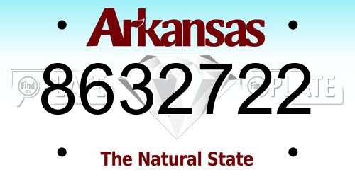 8632722 Arkansas License Plate