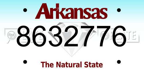 8632776 Arkansas License Plate