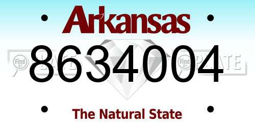 8634004 Arkansas License Plate