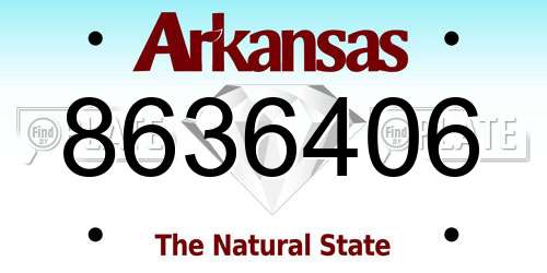 8636406 Arkansas License Plate