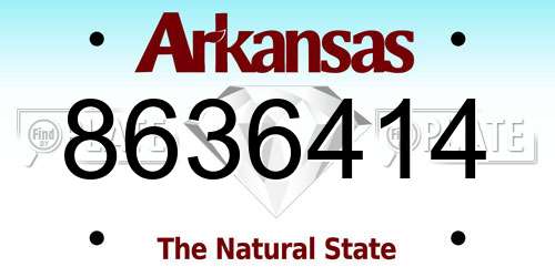 8636414 Arkansas License Plate
