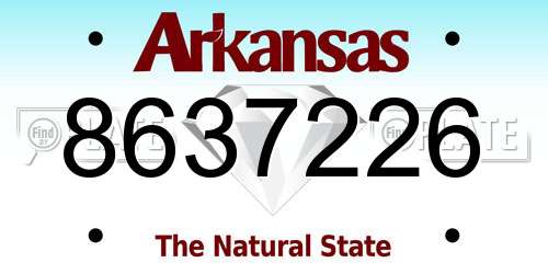 8637226 Arkansas License Plate