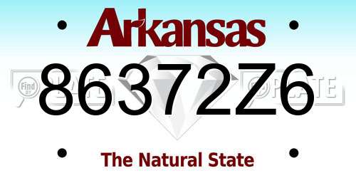 86372Z6 Arkansas License Plate