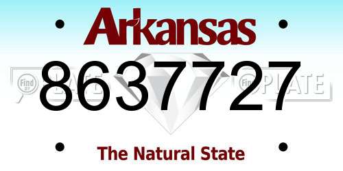 8637727 Arkansas License Plate