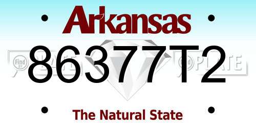 86377T2 Arkansas License Plate