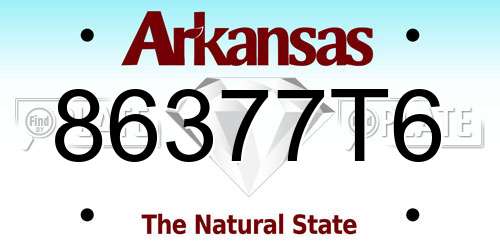 86377T6 Arkansas License Plate