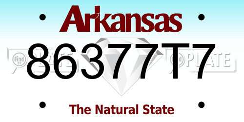 86377T7 Arkansas License Plate