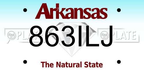 863ILJ Arkansas License Plate