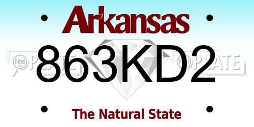 863KD2 Arkansas License Plate