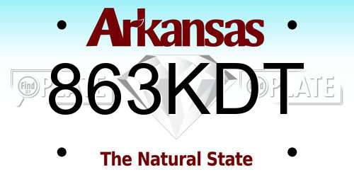863KDT Arkansas License Plate