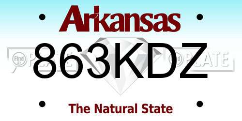 863KDZ Arkansas License Plate