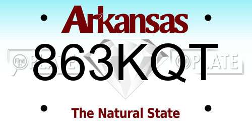 863KQT Arkansas License Plate