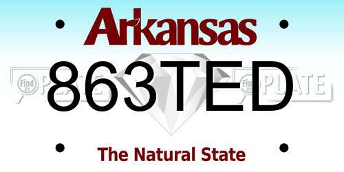 863TED Arkansas License Plate