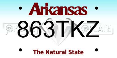 863TKZ Arkansas License Plate