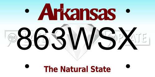 863WSX Arkansas License Plate