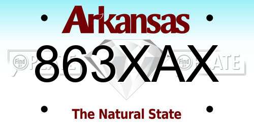 863XAX Arkansas License Plate