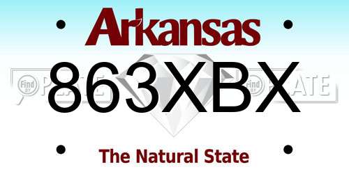 863XBX Arkansas License Plate