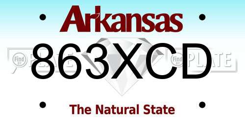 863XCD Arkansas License Plate