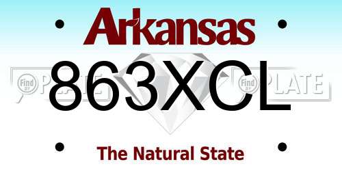 863XCL Arkansas License Plate
