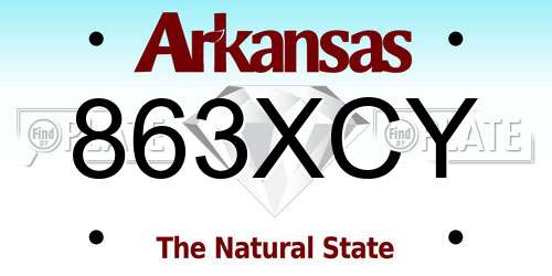 863XCY Arkansas License Plate