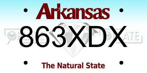863XDX Arkansas License Plate