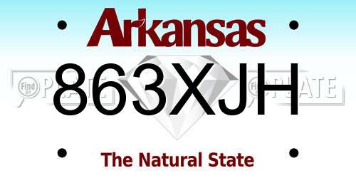 863XJH Arkansas License Plate