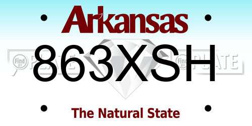 863XSH Arkansas License Plate