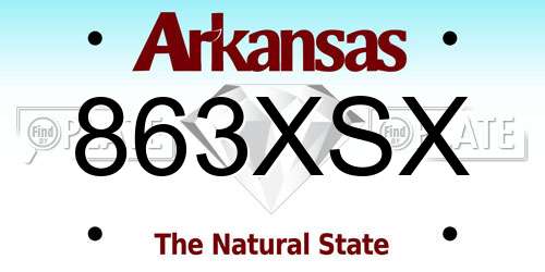 863XSX Arkansas License Plate