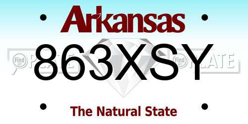 863XSY Arkansas License Plate