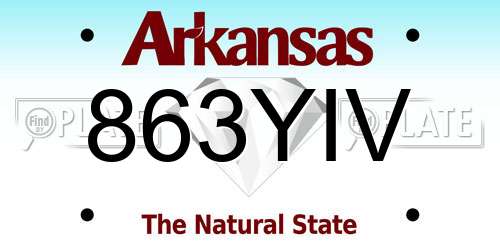 863YIV Arkansas License Plate